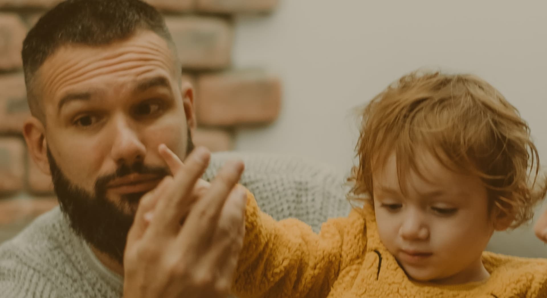 young dad with toddler